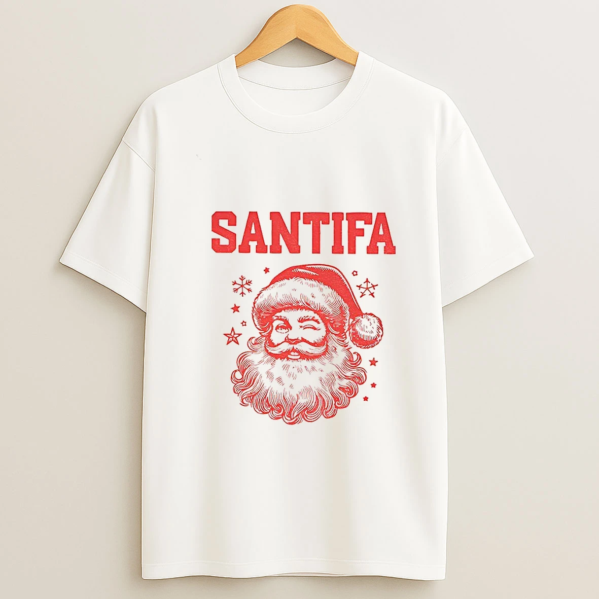 Santa Claus Big Face Santifa Merry Christmas 2025 Tshirt Hoodie