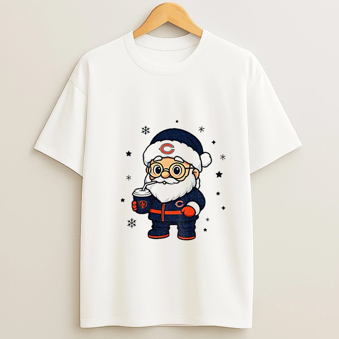 Santa Claus Cartoon Chicago Bears Nfl Football Merry Christmas Tshirt Hoodie