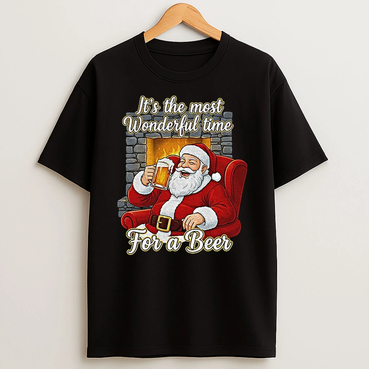 Santa Claus Its The Most Wonderful Time For A Beer Merry Christmas Tshirt Hoodie