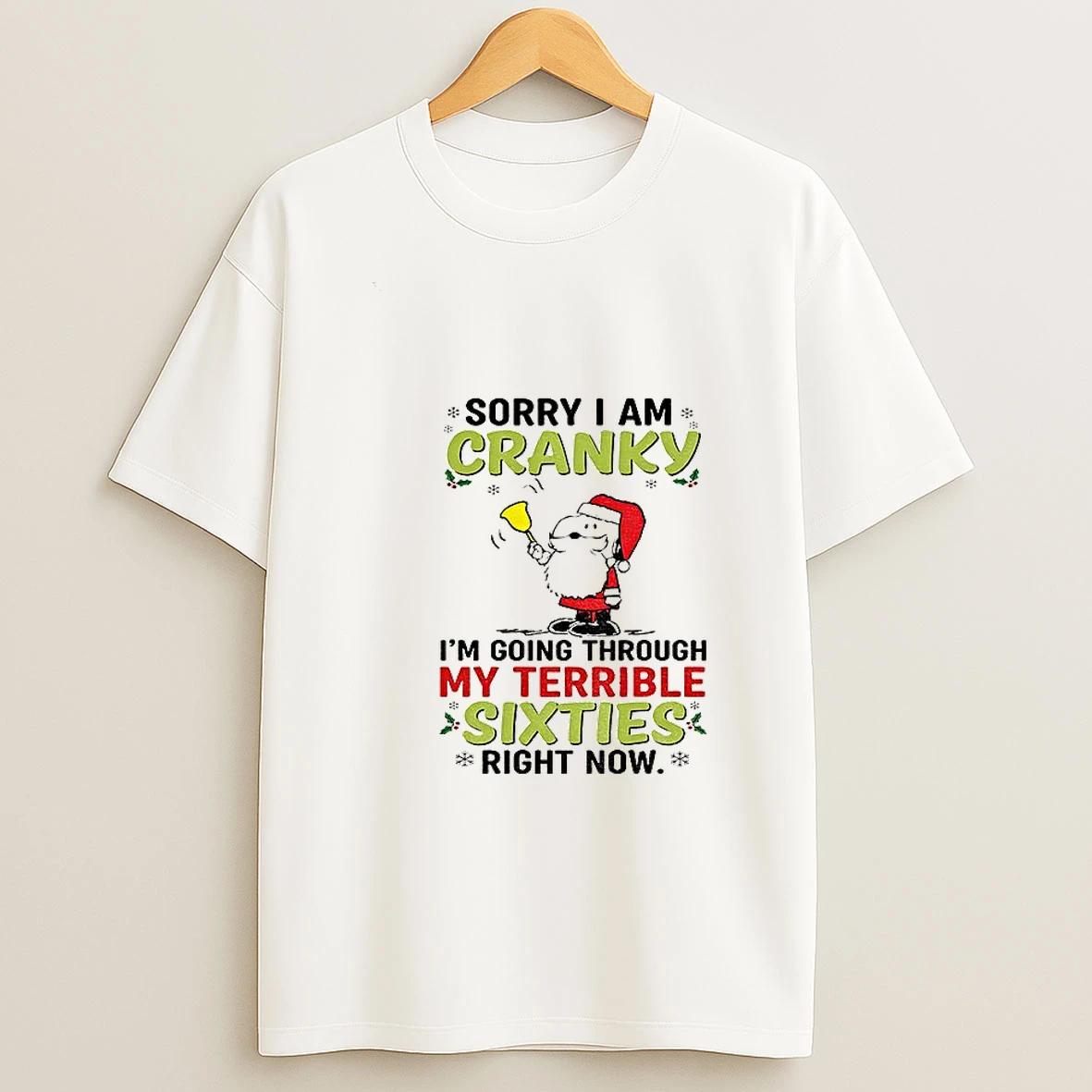 Santa Claus Sorry I Am Cranky Im Going Through My Terrible Sixties Right Now Christmas Tshirt Hoodie