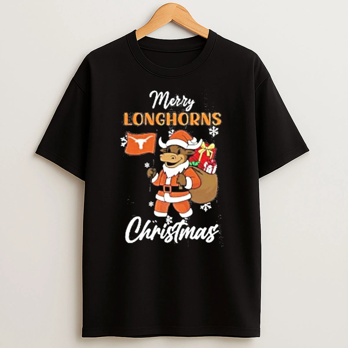 Santa Merry Texas Longhorns Mascot Merry Christmas 2025 Tshirt Hoodie