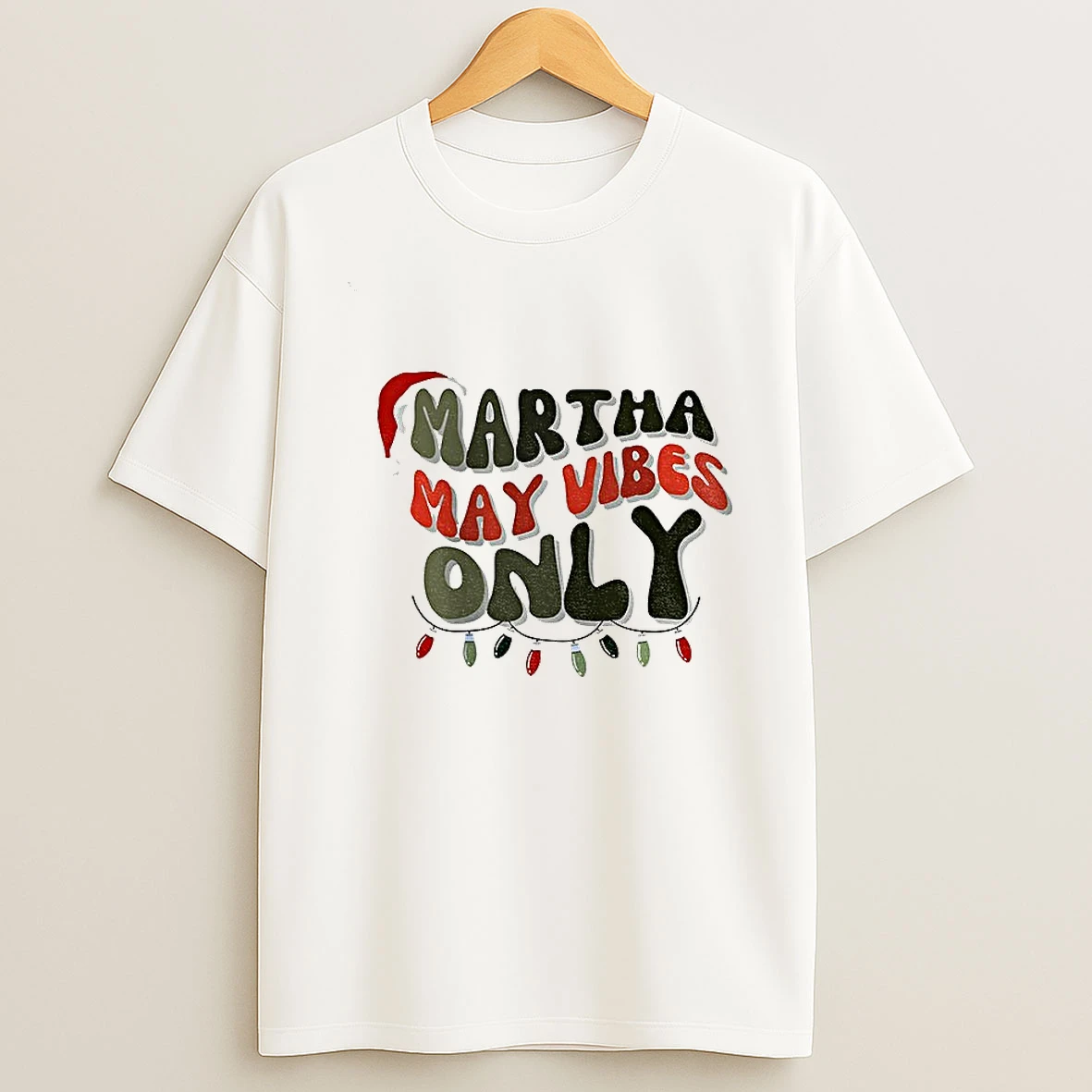 Santa Hat Martha May Vibes Only Merry Christmas 2025 Tshirt Hoodie