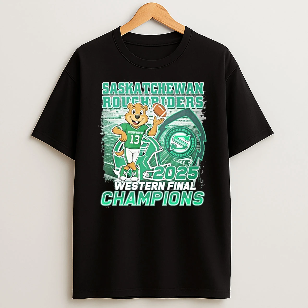 Saskatchewan Roughriders Mascot 2025 Western Final Champions Tshirt Hoodie