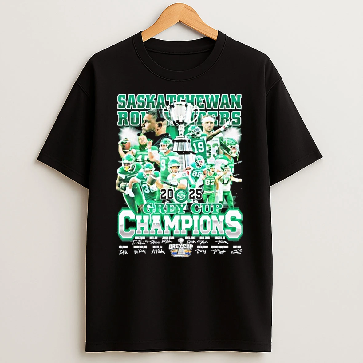 Saskatchewan Roughriders Team 2025 Grey Cup Champions Tshirt Hoodie