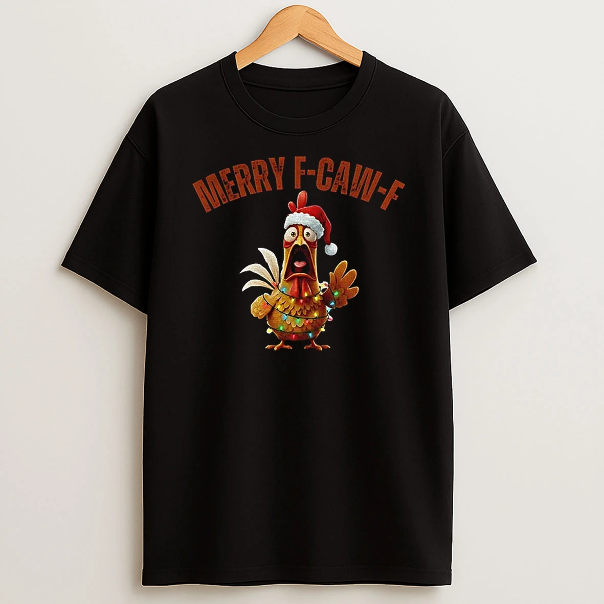 Screaming Rooster Santa F Caw F Chicken Christmas Tshirt Hoodie