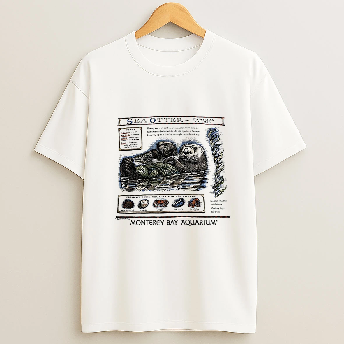 Sea Otter Enhydra Lutris Monterey Bay Aquarium Vintage Tshirt Hoodie