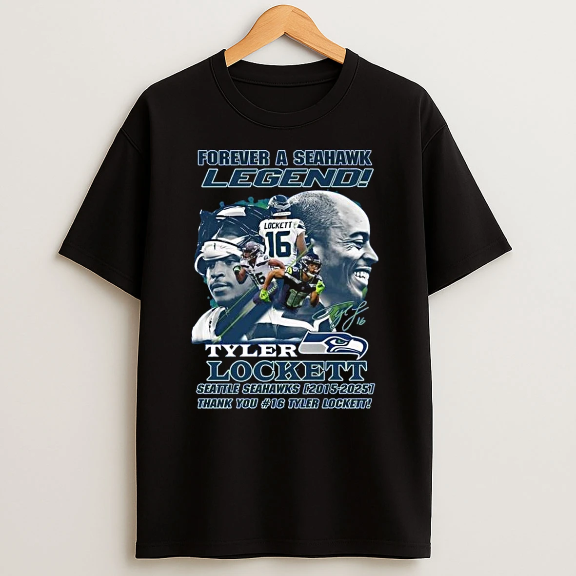 Seattle Seahawks Tyler Lockett Forever A Seahawk Legend 2025 Signature Thank You Tshirt Hoodie