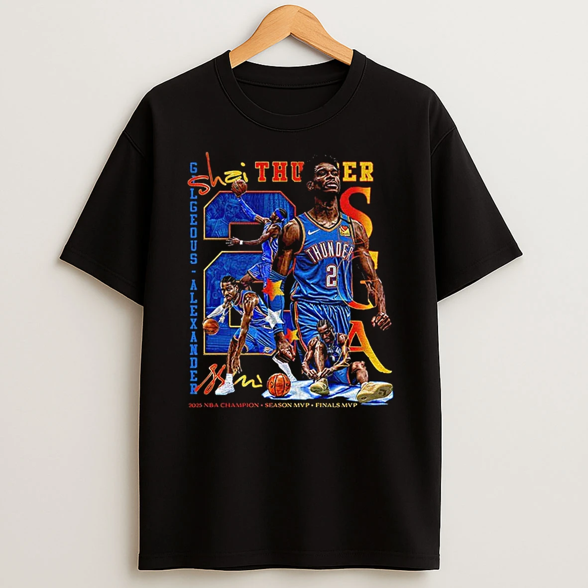 Shai Gilgeous Alexander Oklahoma City Thunder Nba Champion Season Mvp Finals Mvp Basketball Graphic Tshirt Hoodie
