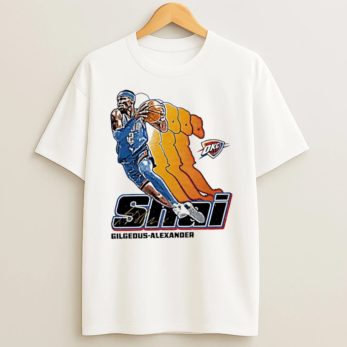 Shai Gilgeous Alexander Oklahoma City Thunder Signature 2 Retro Vibe Graphic Tshirt Hoodie