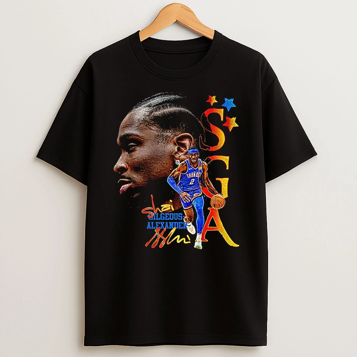Shai Gilgeous Alexander Oklahoma City Thunder Big Head Nba Basketball Graphic Tshirt Hoodie