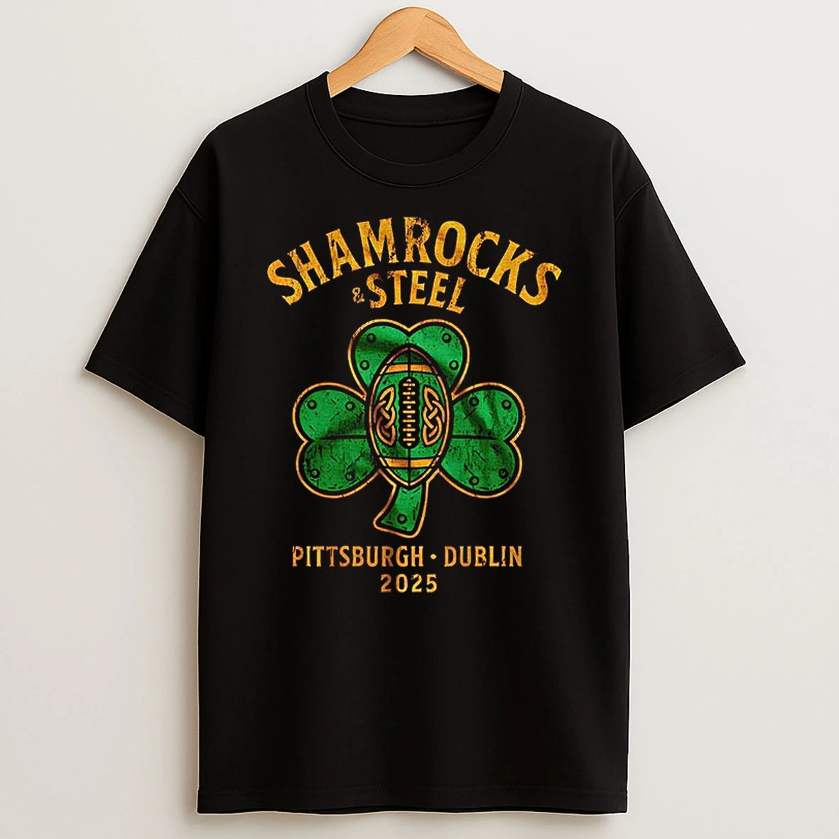Shamrocks Steel Pittsburgh Steelers Pittsburgh X Dublin 2025 Football Tshirt Hoodie