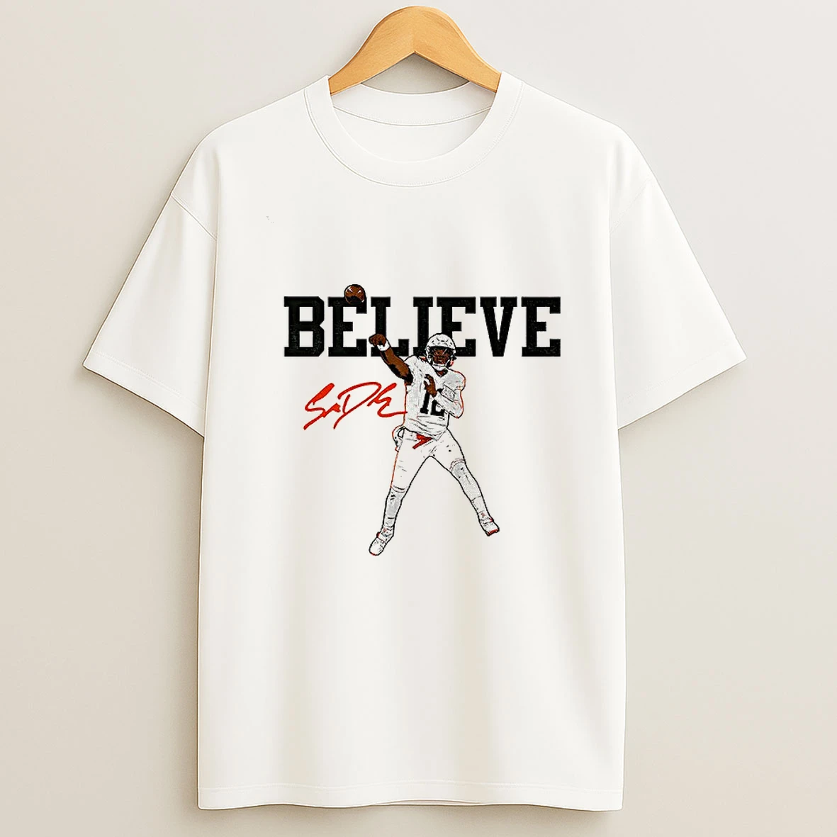 Shedeur Sanders Believe Cleveland Browns Nfl Football 2025 Signature Tshirt Hoodie