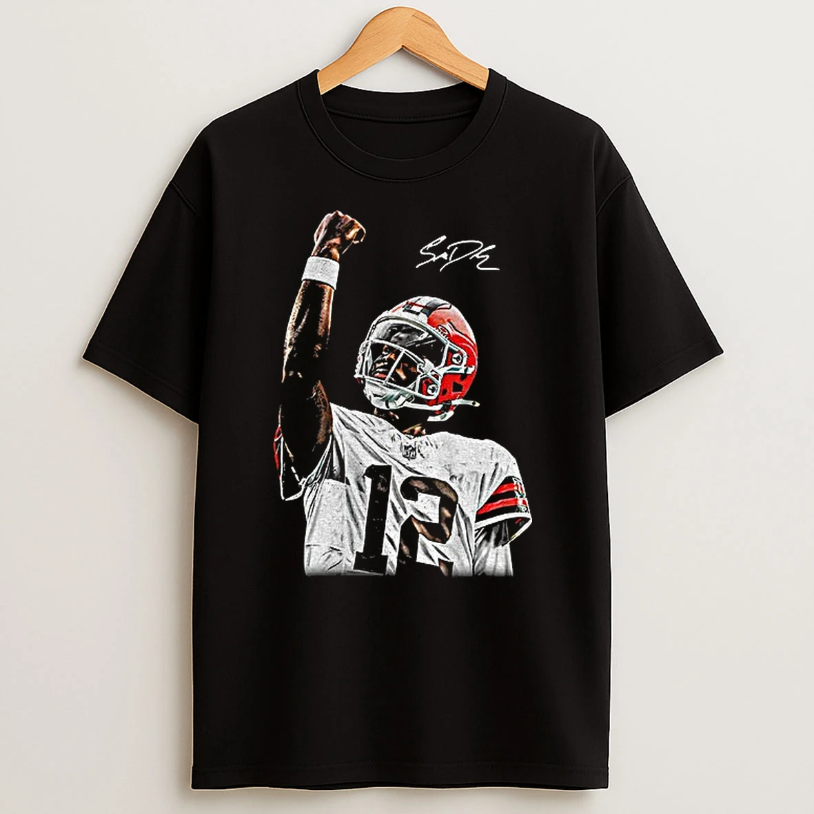 Shedeur Sanders Fighting Cleveland Browns Nfl Football Signature Vintage Tshirt Hoodie