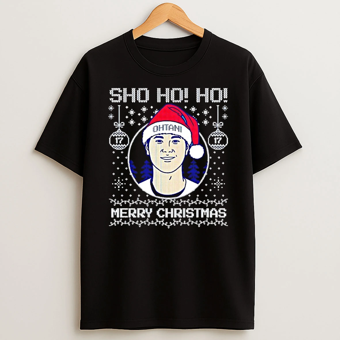 Sho Ho Ho Merry Christmas Shohei Ohtani Ugly Christmas Tshirt Hoodie