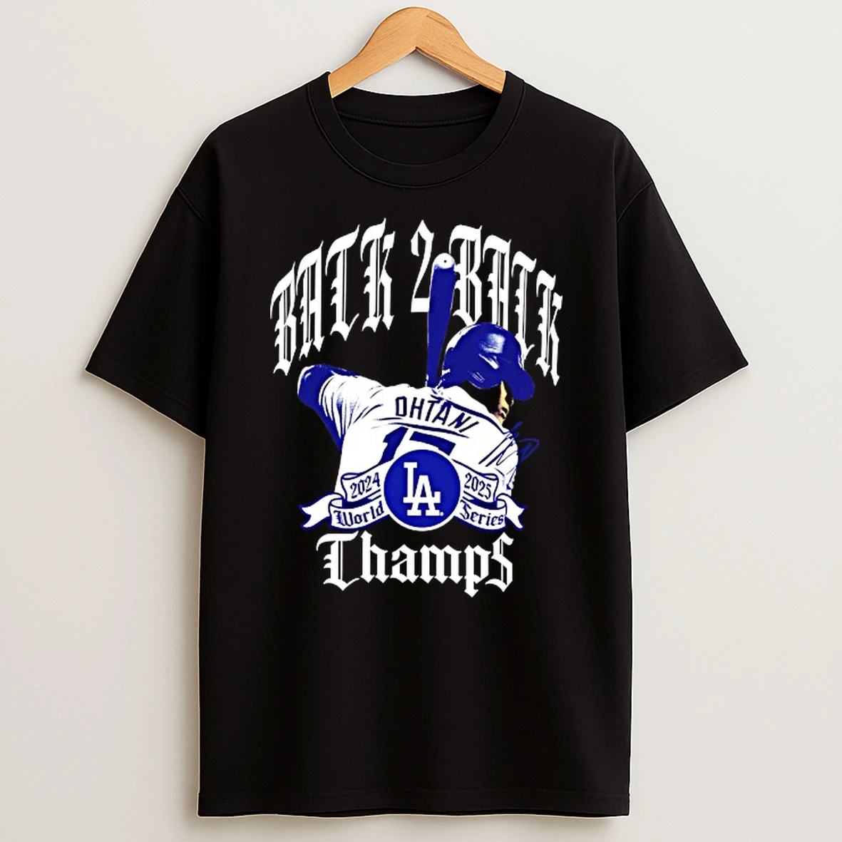 Shohei Ohtani Los Angeles Dodgers Back 2 Back 2024 2025 World Series Champs Signature Graphic Tshirt Hoodie