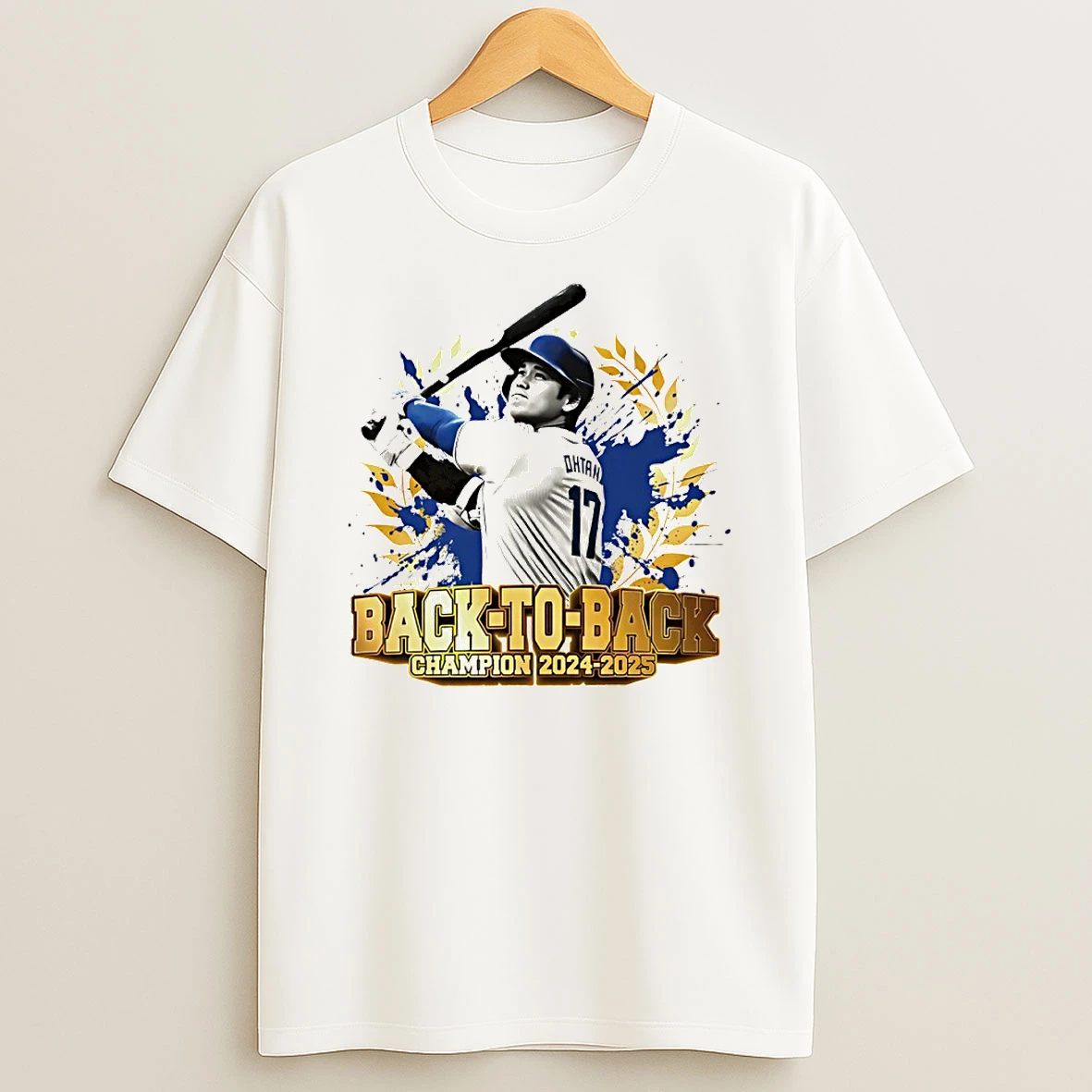Shohei Ohtani Los Angeles Dodgers Back To Back Champion 2024 2025 Wreath Logo Circle Tshirt Hoodie