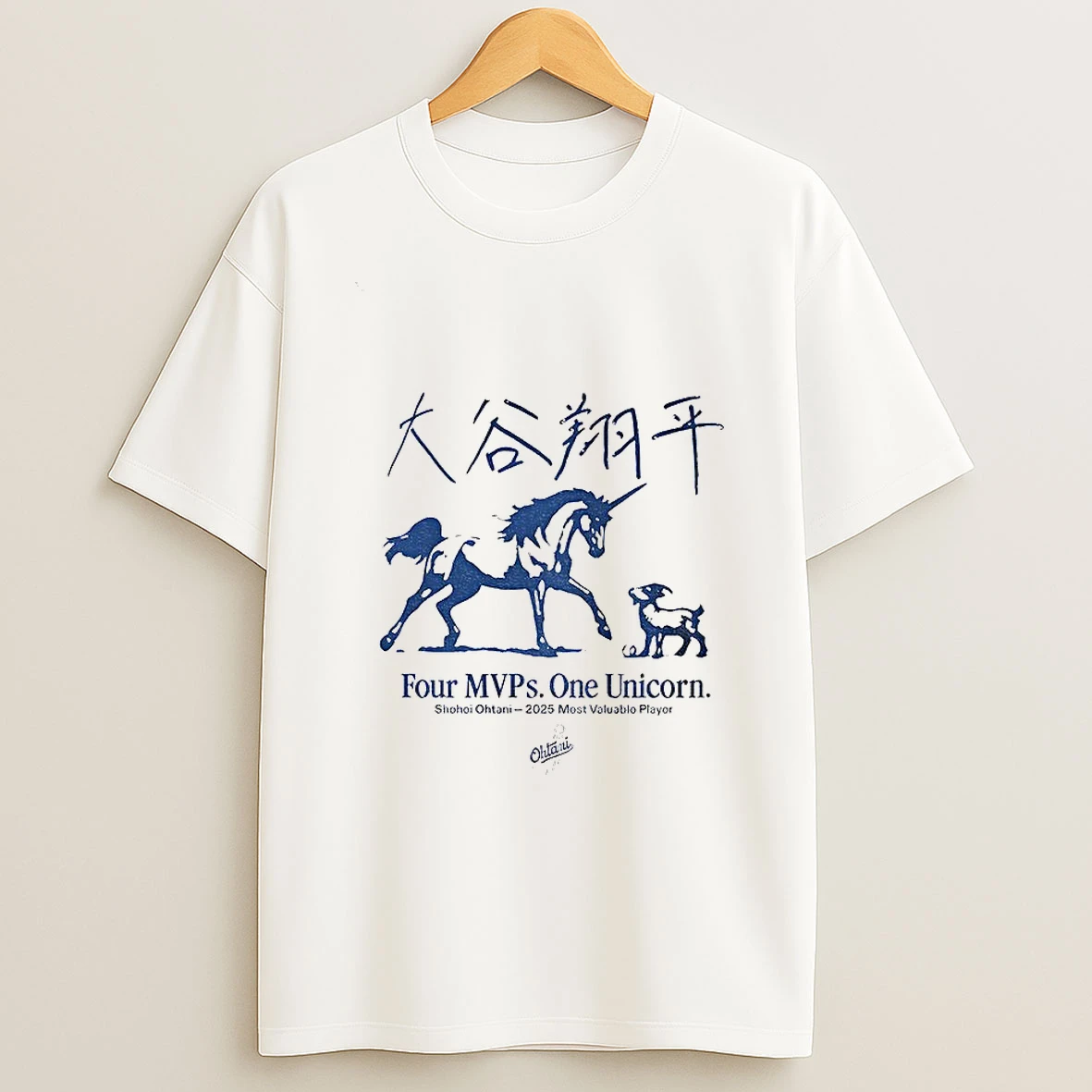 Shohei Ohtani Los Angeles Dodgers Mlb Four Mvps One Unicorn Tshirt Hoodie