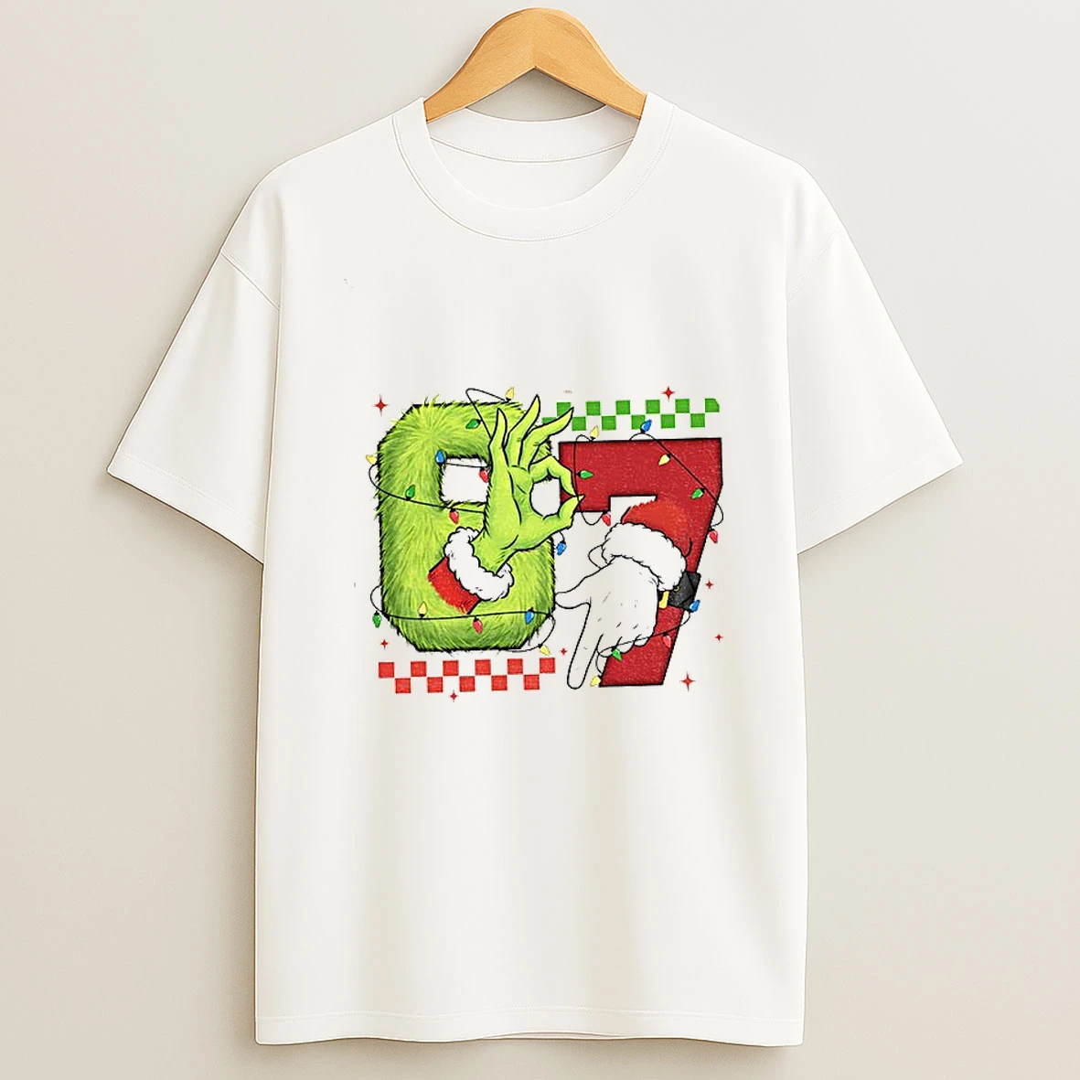 Six Seven 6 7 Christmas Grinch Hand Christmas Green Guy Tshirt Hoodie