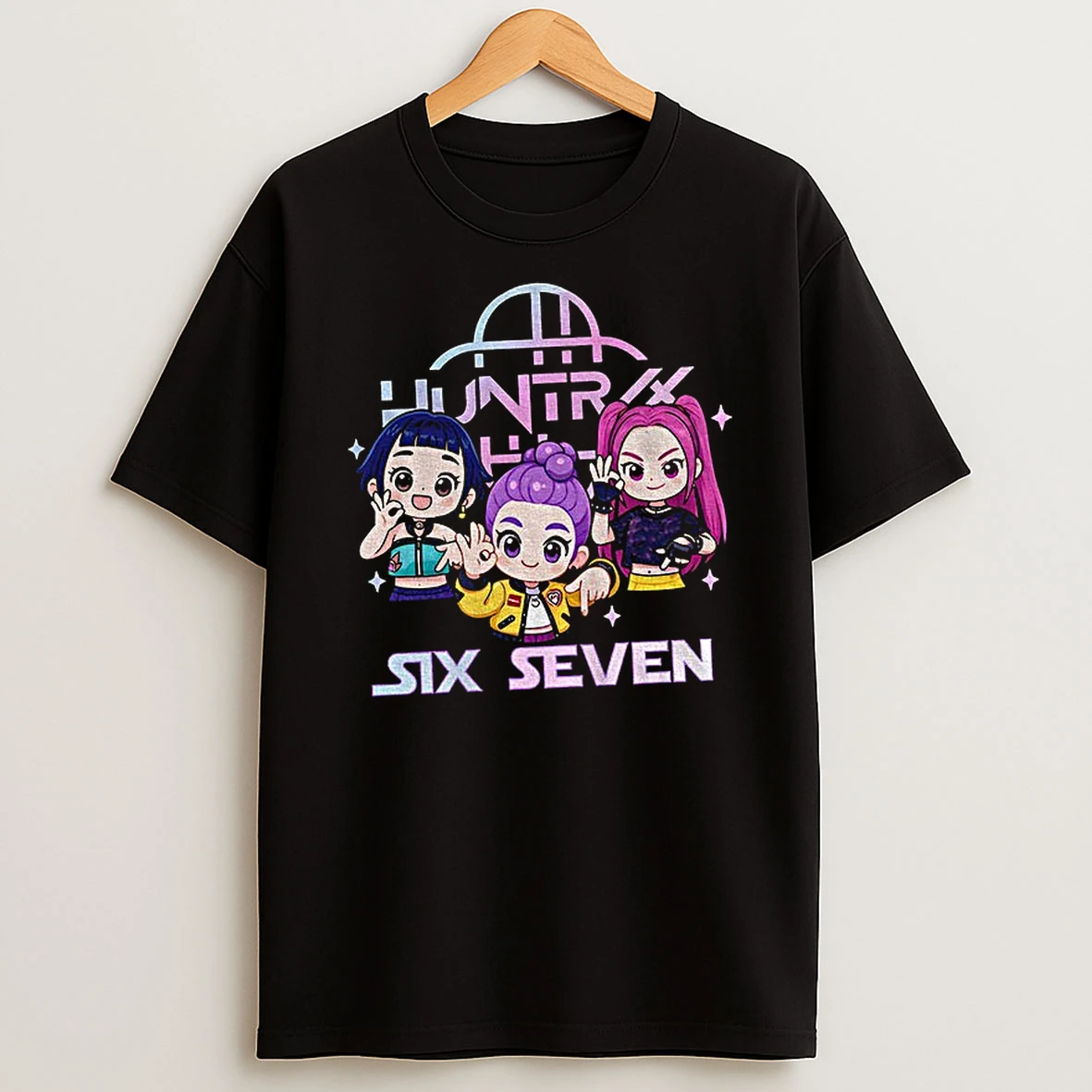 Six Seven 6 7 Meme Chibi Kpop Girls Band Kpop Demon Hunter Tshirt Hoodie