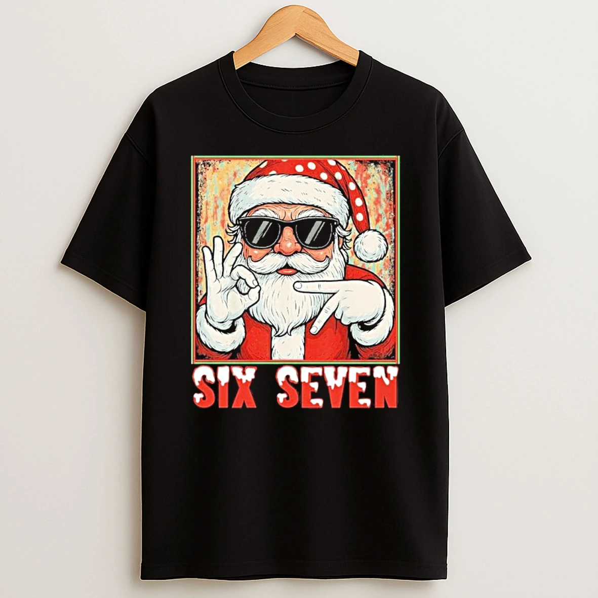 Six Seven Meme Christmas Cool Santa Saying Tshirt Hoodie