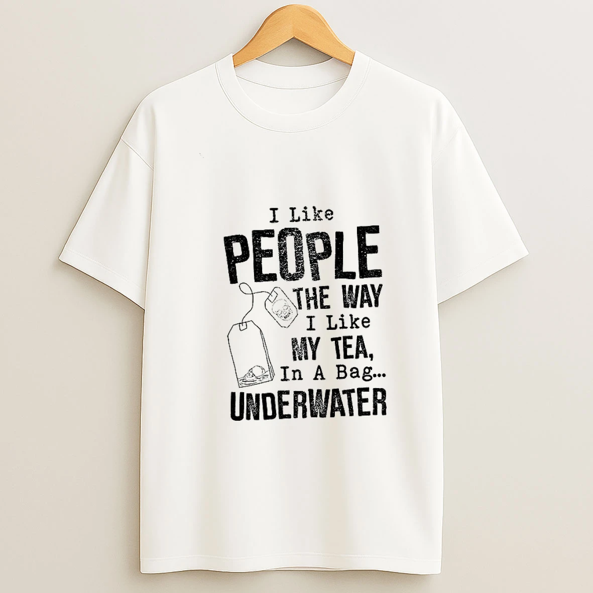 Skeleton I Like People The Way I Like My Tea In A Bag Underwater Tshirt Hoodie