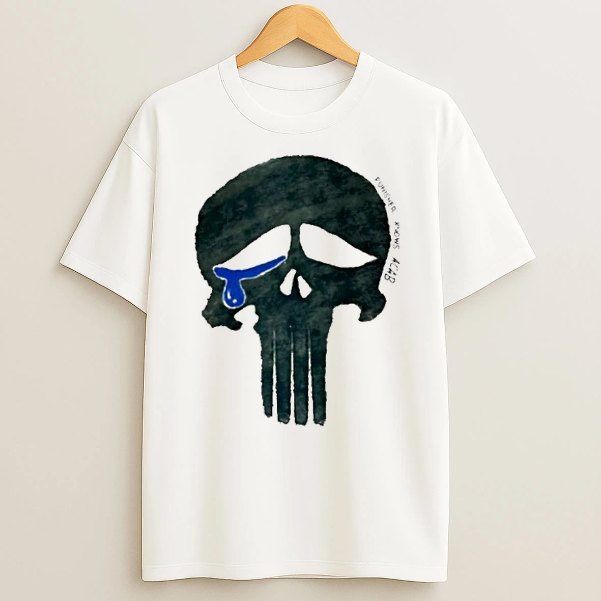 Skull Acab Punisher Knows Thin Blue Crying Tshirt Hoodie