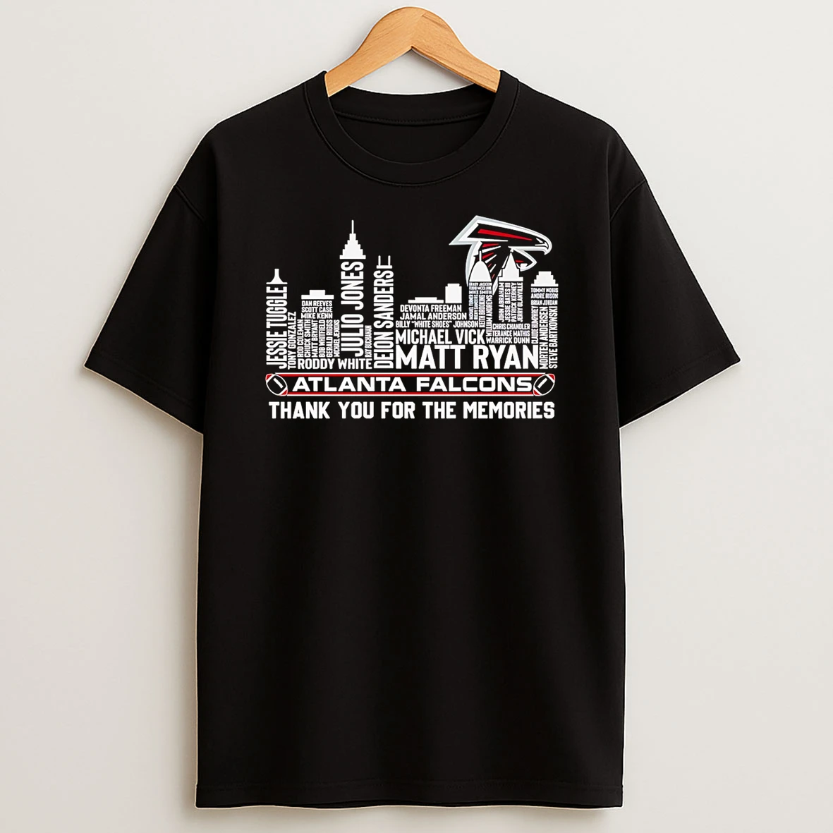 Skyline Name Atlanta Falcons Thank You For The Memories Tshirt Hoodie