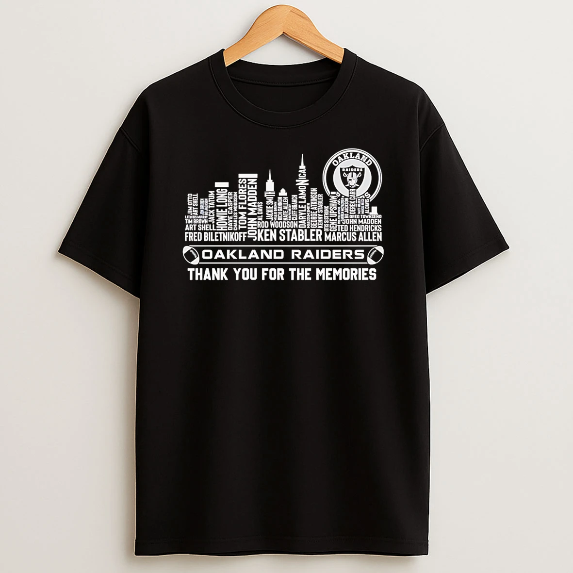 Skyline Name Oakland Raiders Thank You For The Memories Tshirt Hoodie