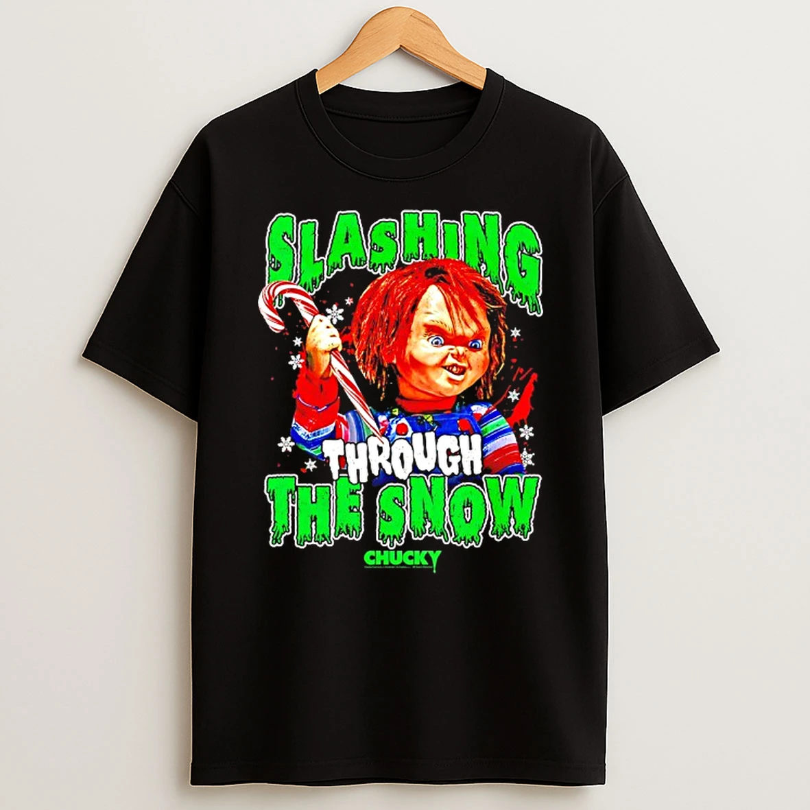 Slashing Through The Snow Chucky Christmas Tshirt Hoodie