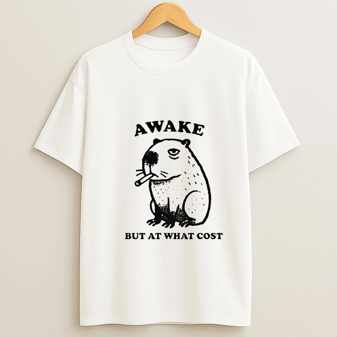 Smoking Capybara Waffle But At What Cost Tshirt Hoodie