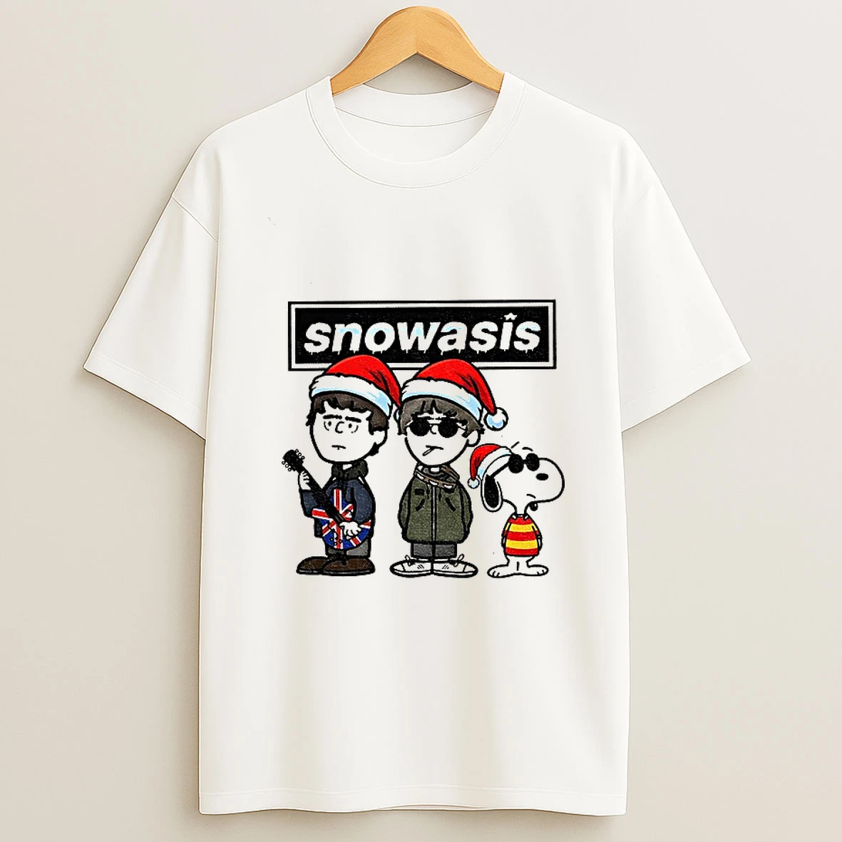 Snoopoasis Funny Christmas Snowasis Snowman Rock Band Parody Tshirt Hoodie