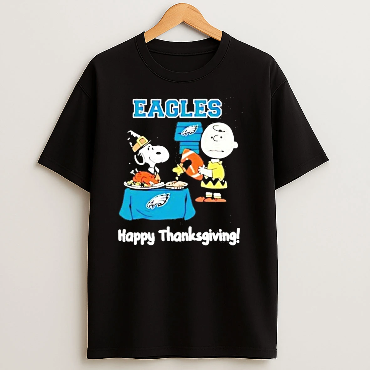 Snoopy And Charlie Brown Philadelphia Eagles Nfl Happy Thanksgiving 2025 Premium Tshirt Hoodie