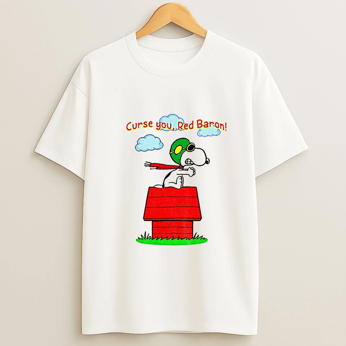Snoopy Peanuts Flying Ace Curse You Red Baron Tshirt Hoodie