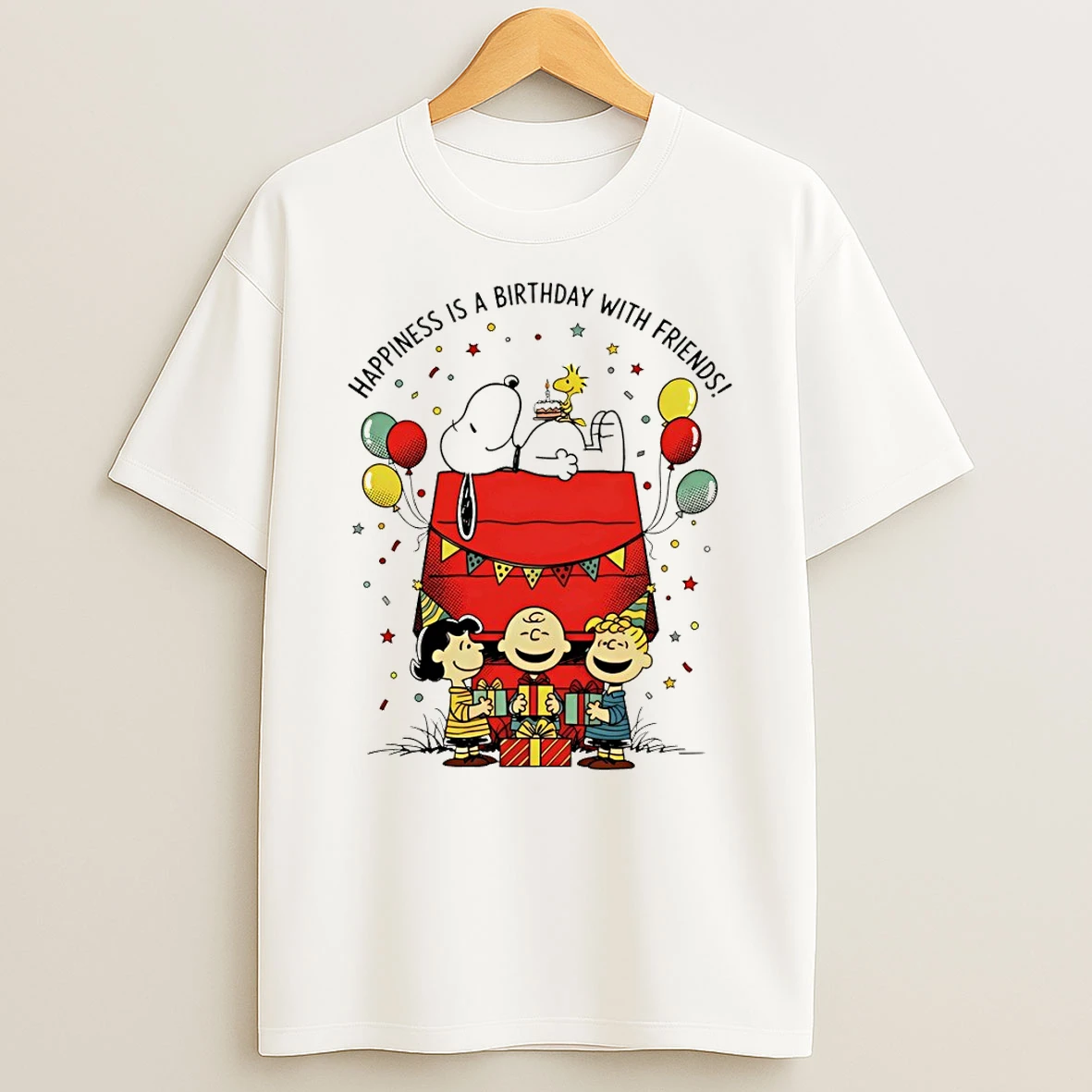Snoopy And Woodstock Peanuts Happiness Is A Birthday With Friends Tshirt Hoodie