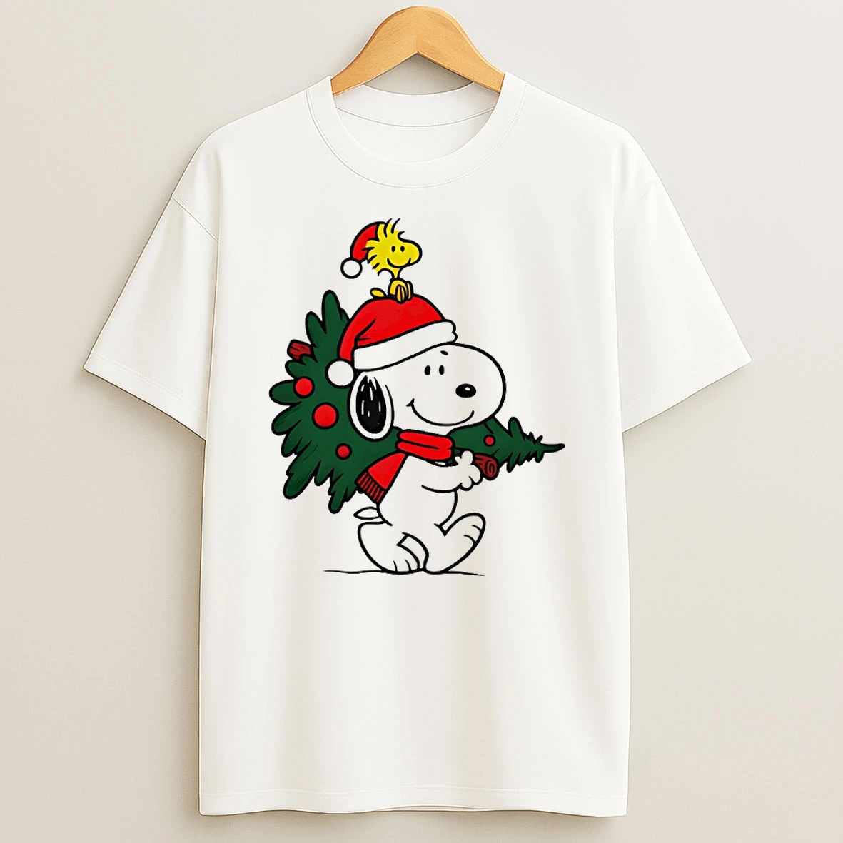 Snoopy And Woodstock Carry The Christmas Tree Merry Christmas Tshirt Hoodie
