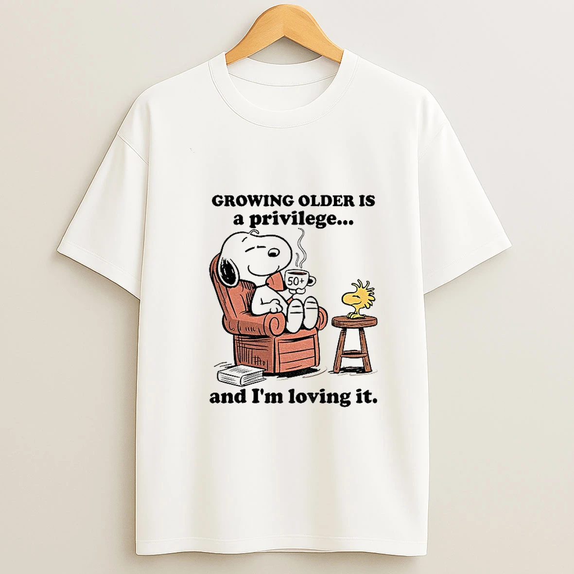 Snoopy And Woodstock Growing Older Is A Privilege And Im Loving It Tshirt Hoodie