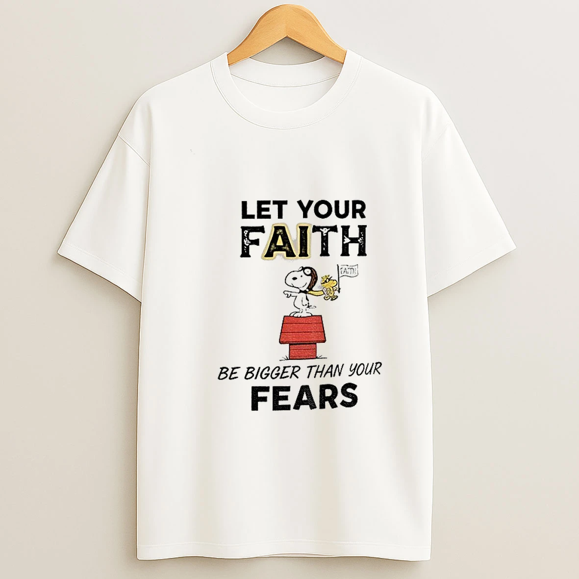 Snoopy Red House Let Your Faith Be Bigger Than Your Fears Christmas Tshirt Hoodie