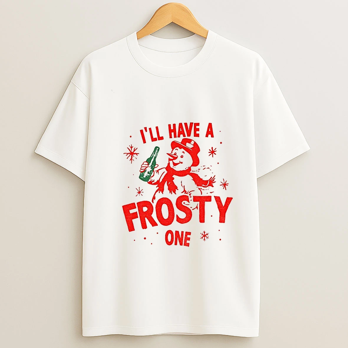 Snowman Ill Have A Frosty One Merry Christmas 2025 Tshirt Hoodie