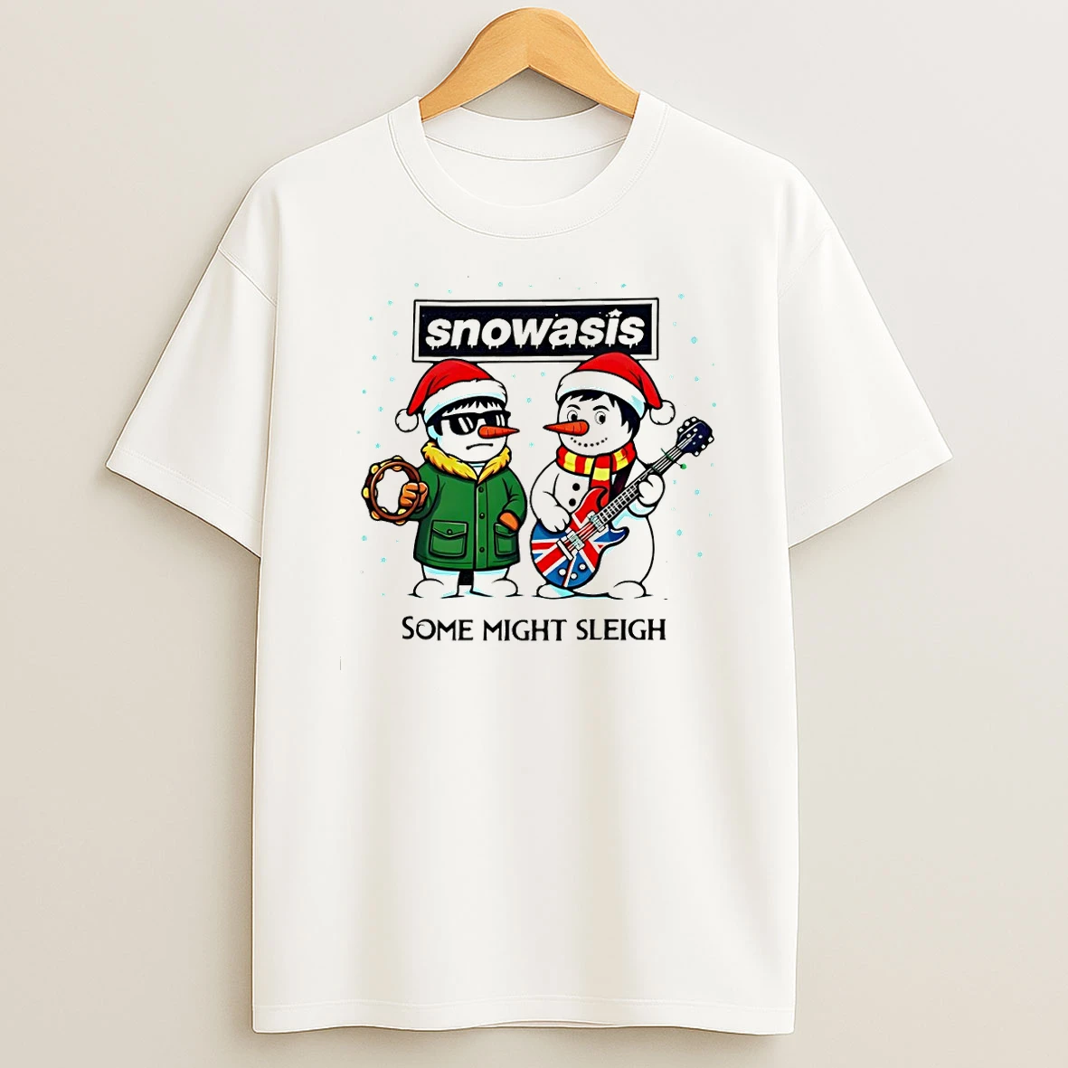 Some Might Sleigh Snowman Rock Band Parody Snowasis Tshirt Hoodie
