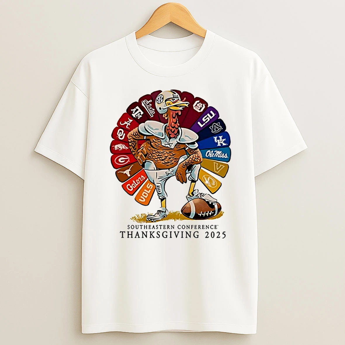 Southeastern Conference Thanksgiving 2025 Football Team Turkey Circle Tshirt Hoodie