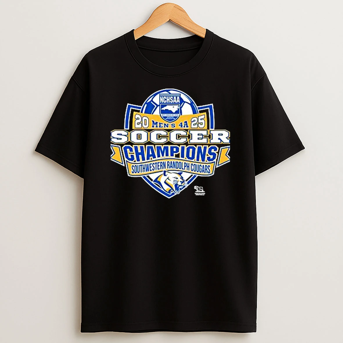 Southwestern Randolph Cougars Nchsaa Mens 4a 2025 Soccer Division Champions Tshirt Hoodie