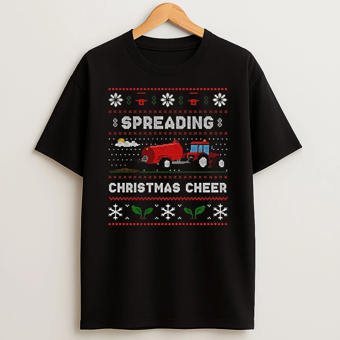 Spreading Christmas Cheer Red Farming Tshirt Hoodie