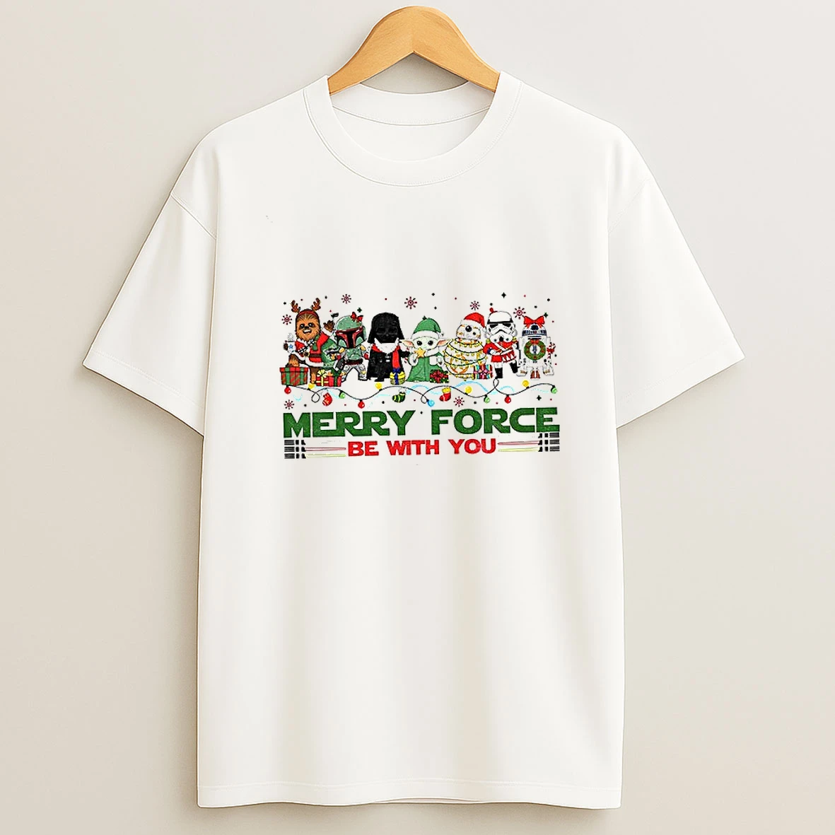 Star Wars Merry Force Be With You Christmas Light Tshirt Hoodie