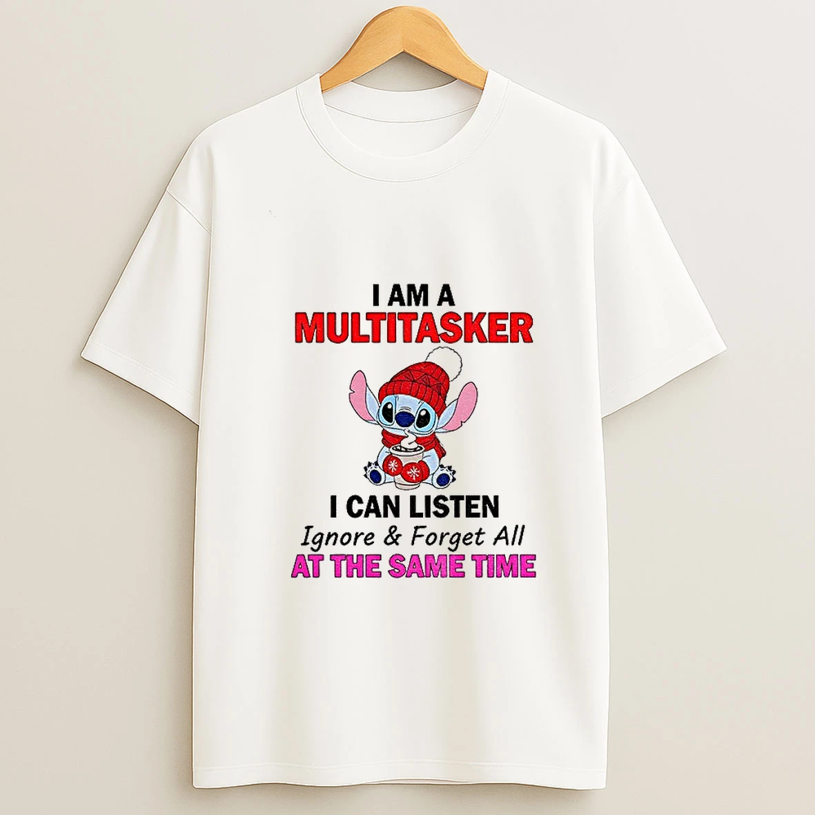 Stitch I Am A Multitasker I Can Listen Ignore And Forget All At The Same Time Christmas Tshirt Hoodie
