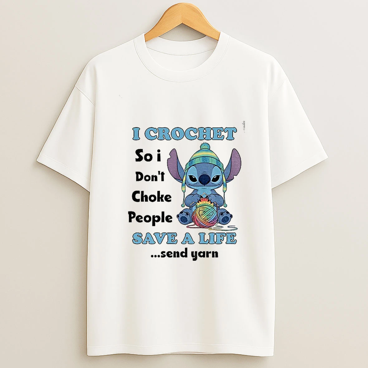 Stitch I Crochet So I Dont Choke People Save A Life Send Yarn Tshirt Hoodie
