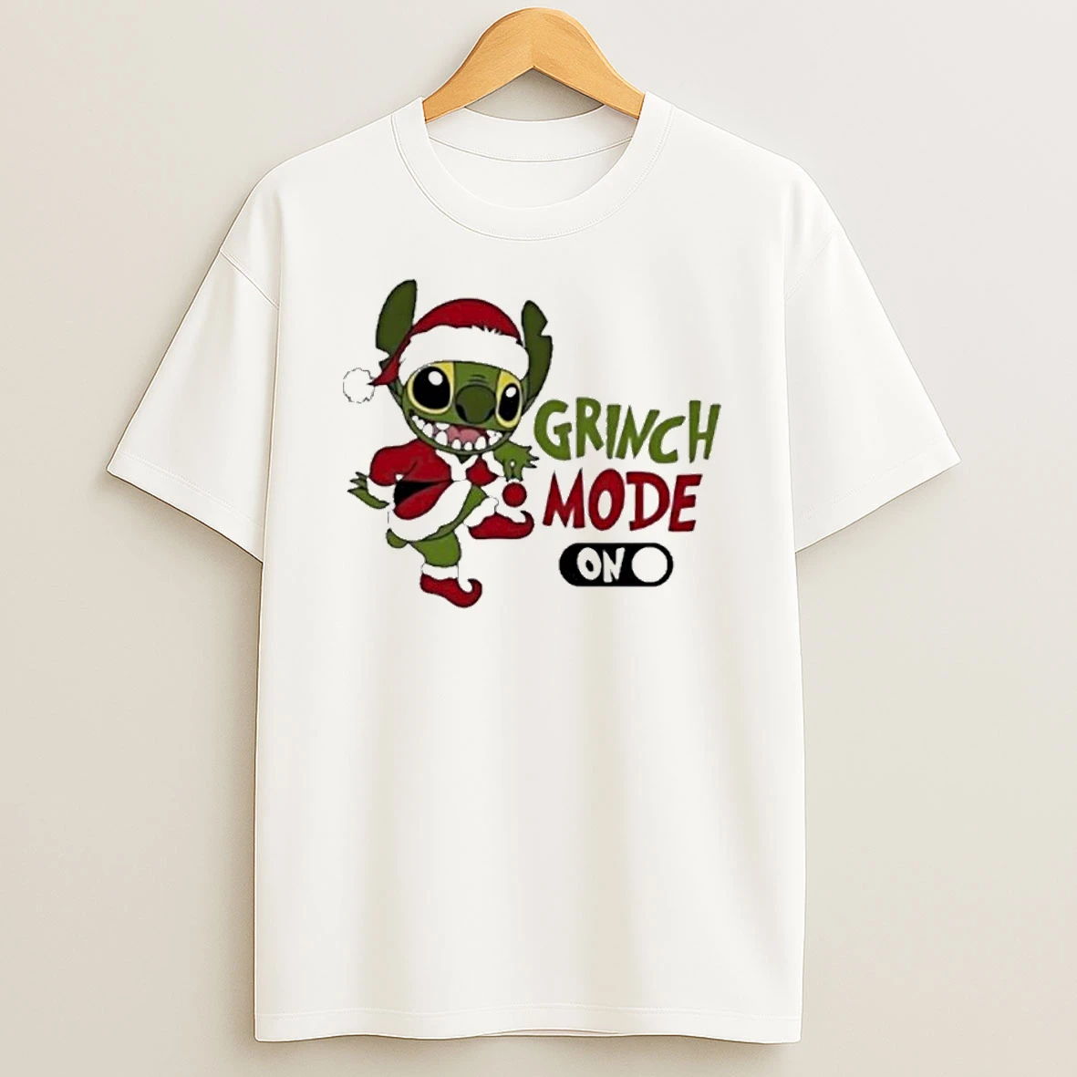Stitch Santa Suit Grinch Mode On Tshirt Hoodie