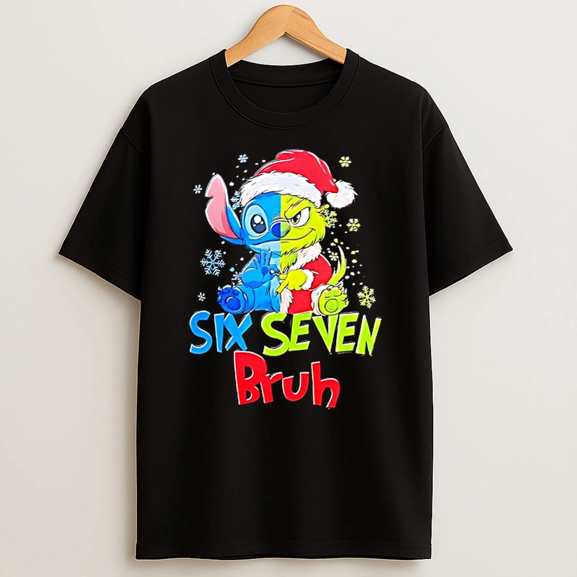 Stitch And Grinch Face Six Seven Bruh Tshirt Hoodie