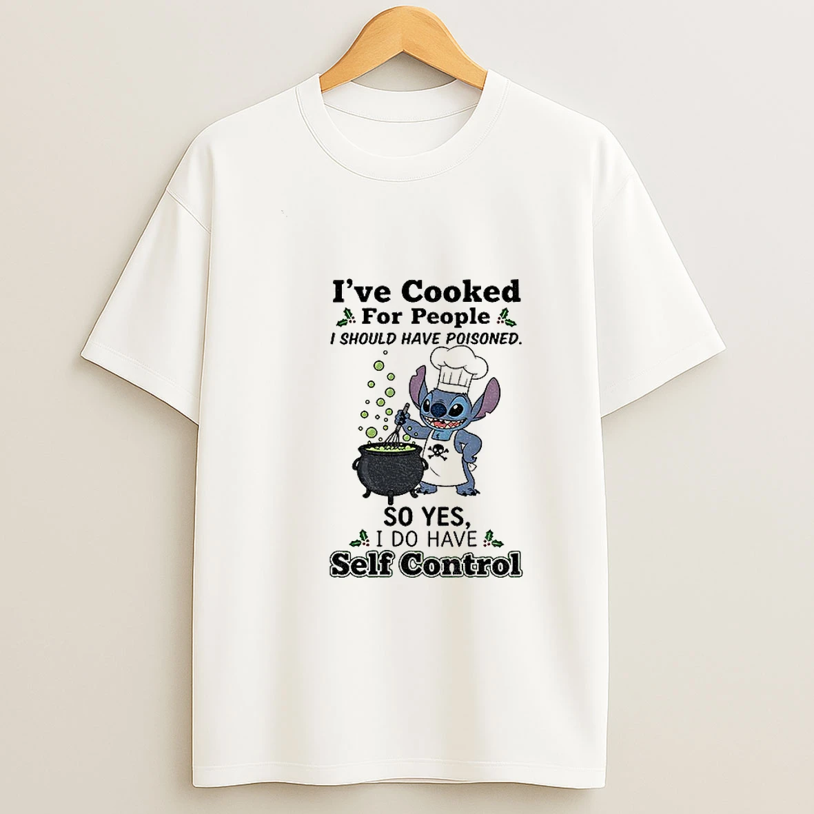 Stitch Chef Ive Cooked For People I Should Have Poisoned So Yes I Do Have Self Control Christmas Tshirt Hoodie
