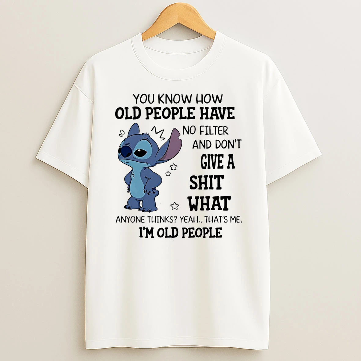 Stitch You Know How Old People Have No Filter And Dont Give A Shit What Circle Tshirt Hoodie