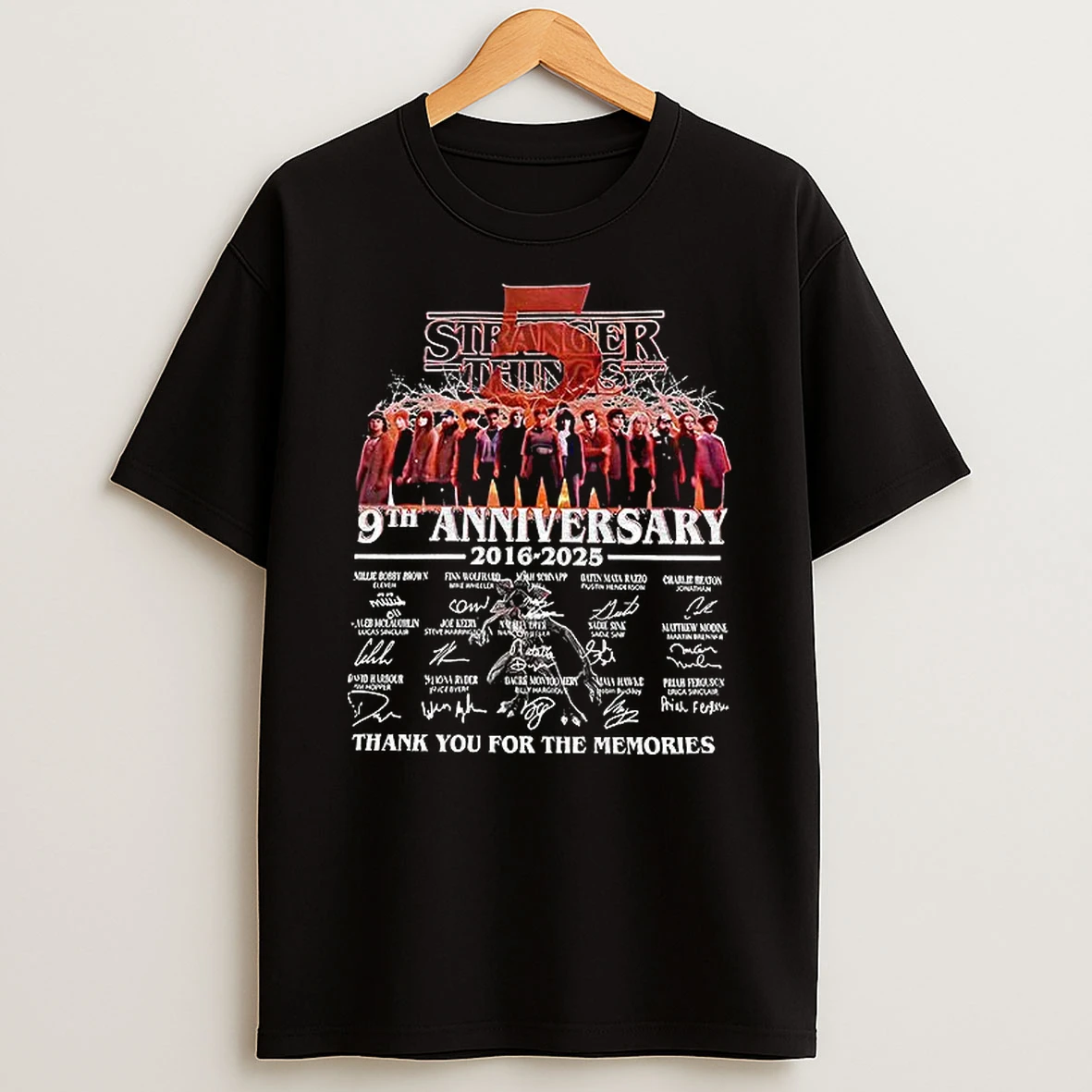 Stranger Things 5 10th Anniversary 2016 2026 Signature Thank You For The Memories Tshirt Hoodie